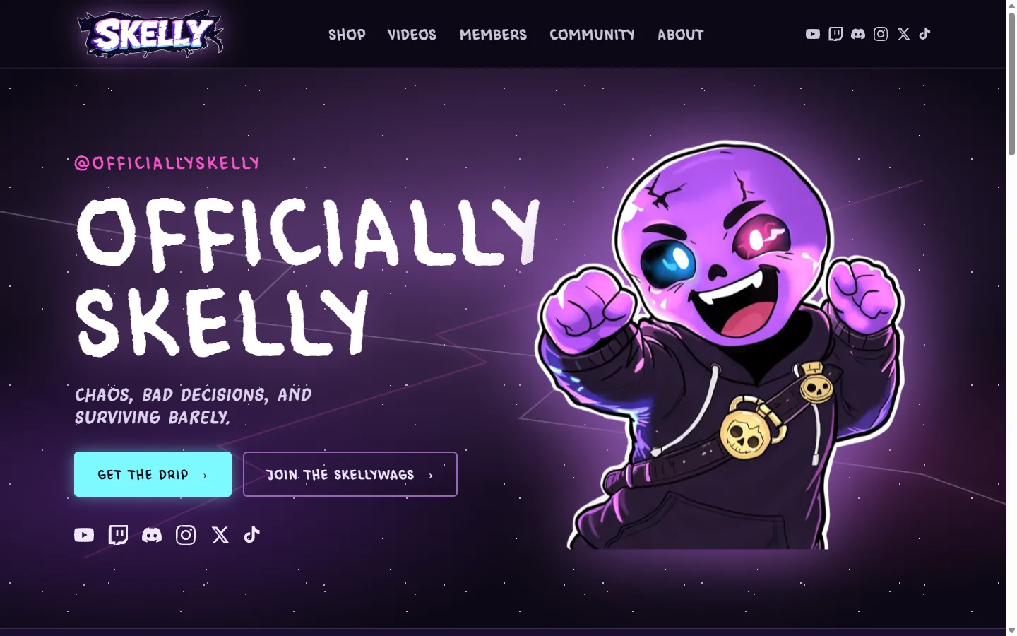 Skellywags Club home page